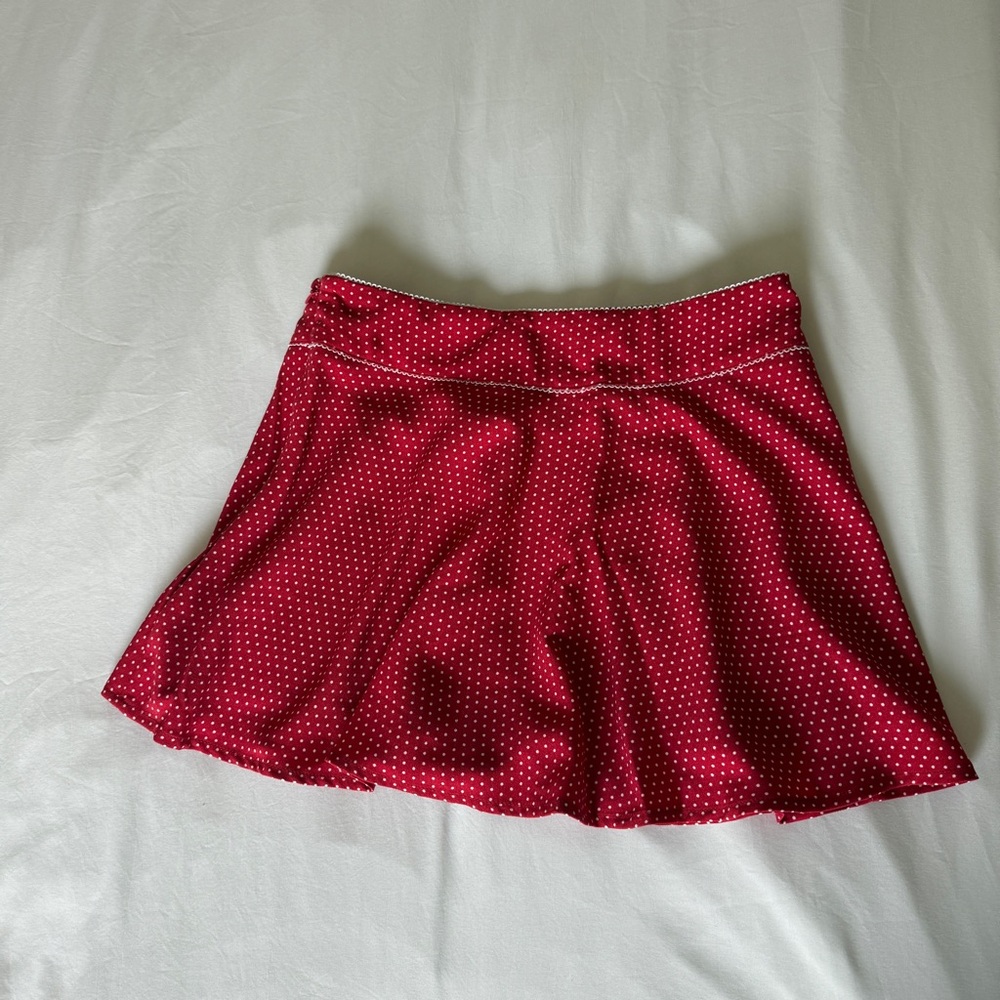 Frankie's Bikinis Red and White Polka Dot Mini Skirt - Picture 4 of 6
